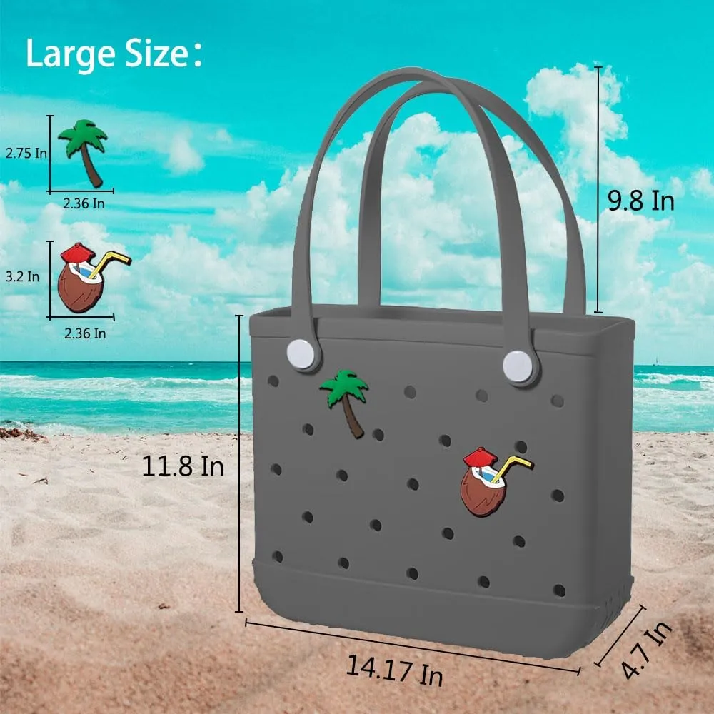 Beach Bag Rubber Tote Bag Waterproof Sandproof Travel Bag for Women Washable Tote Bag Handbag