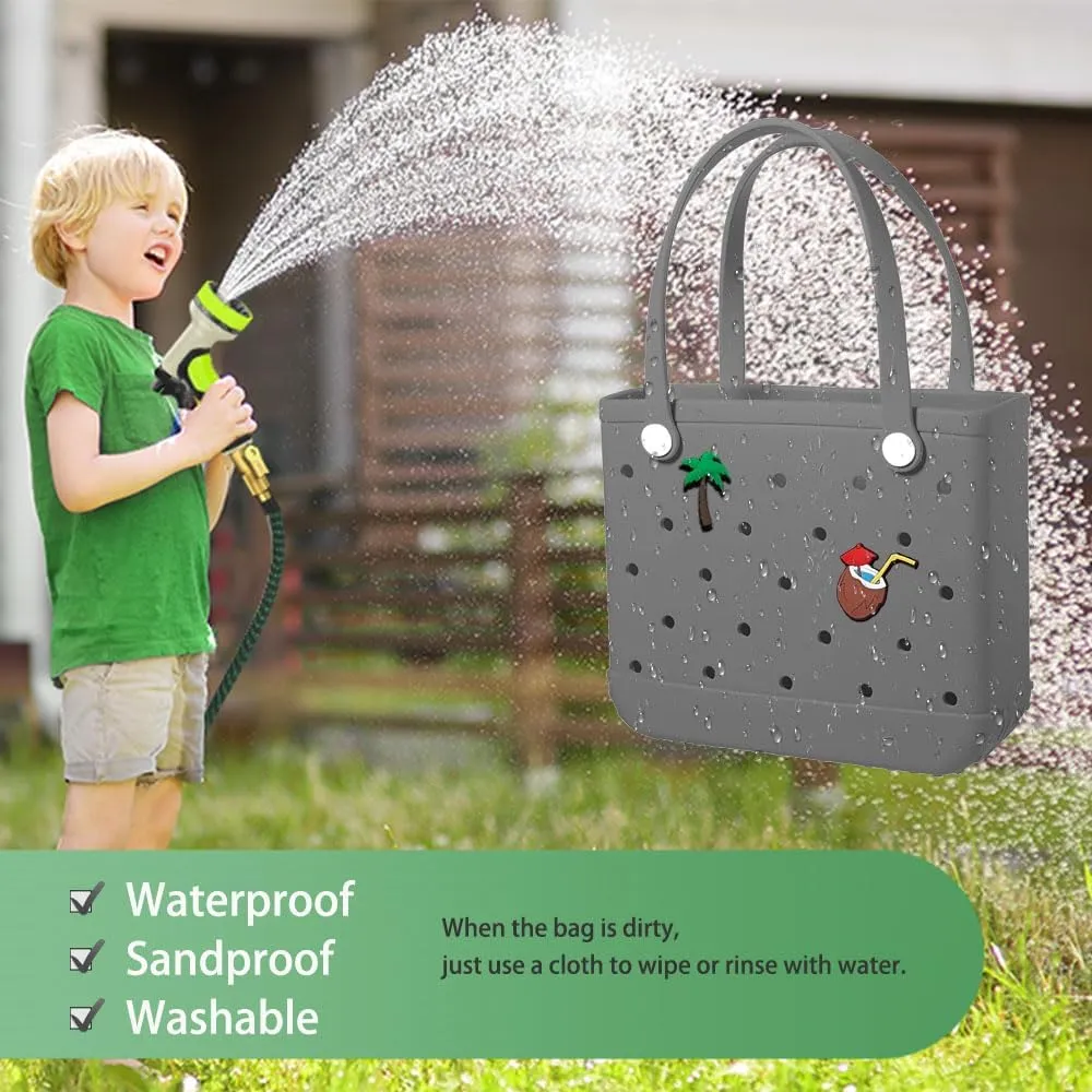 Beach Bag Rubber Tote Bag Waterproof Sandproof Travel Bag for Women Washable Tote Bag Handbag