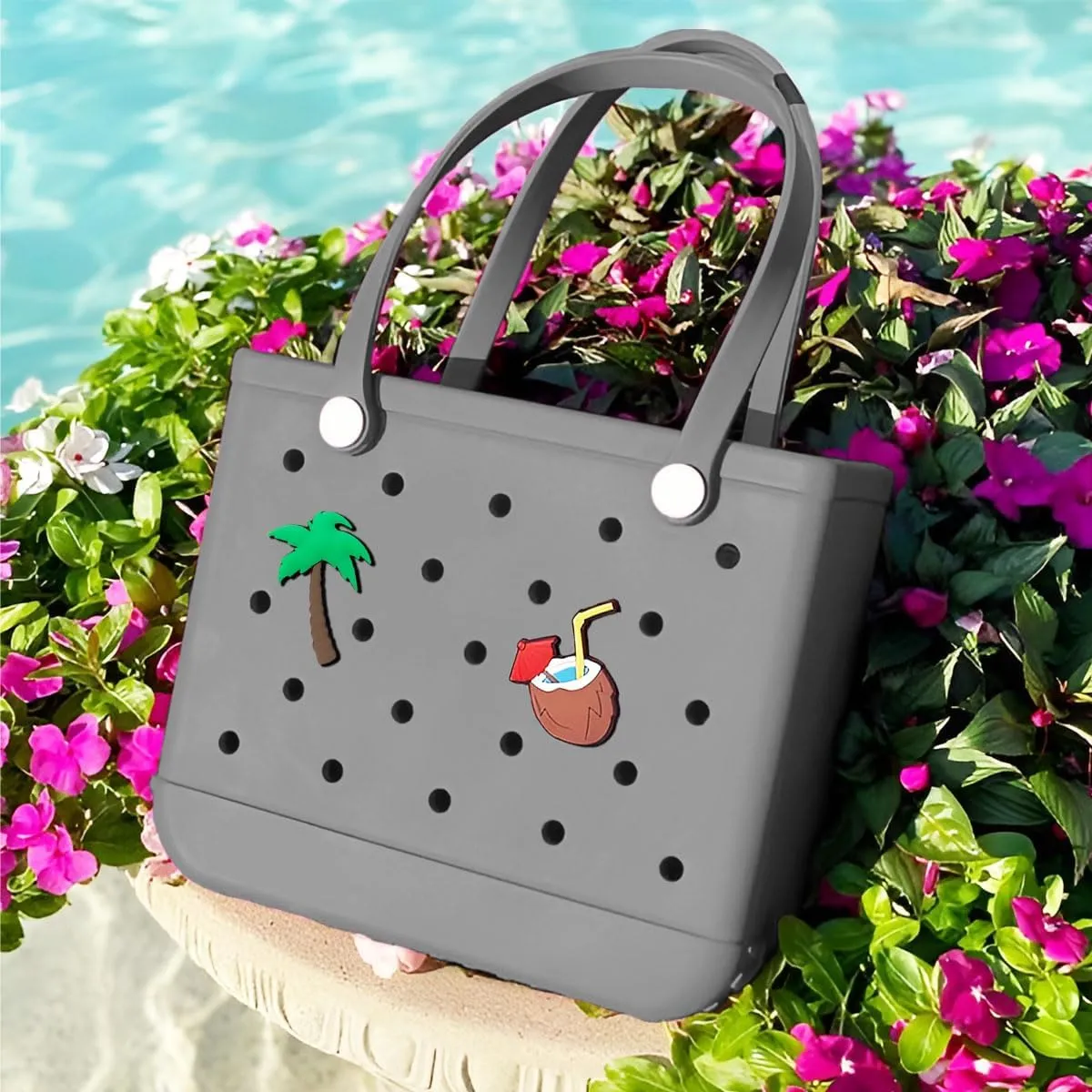 Beach Bag Rubber Tote Bag Waterproof Sandproof Travel Bag for Women Washable Tote Bag Handbag