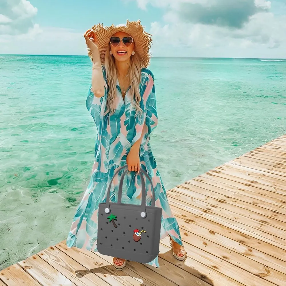 Beach Bag Rubber Tote Bag Waterproof Sandproof Travel Bag for Women Washable Tote Bag Handbag