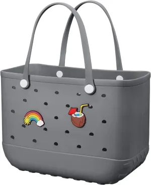Beach Bag Rubber Tote Bag Waterproof Travel Bags for Women Washable Tote Bag Handbag for Sports Beach Market Pool