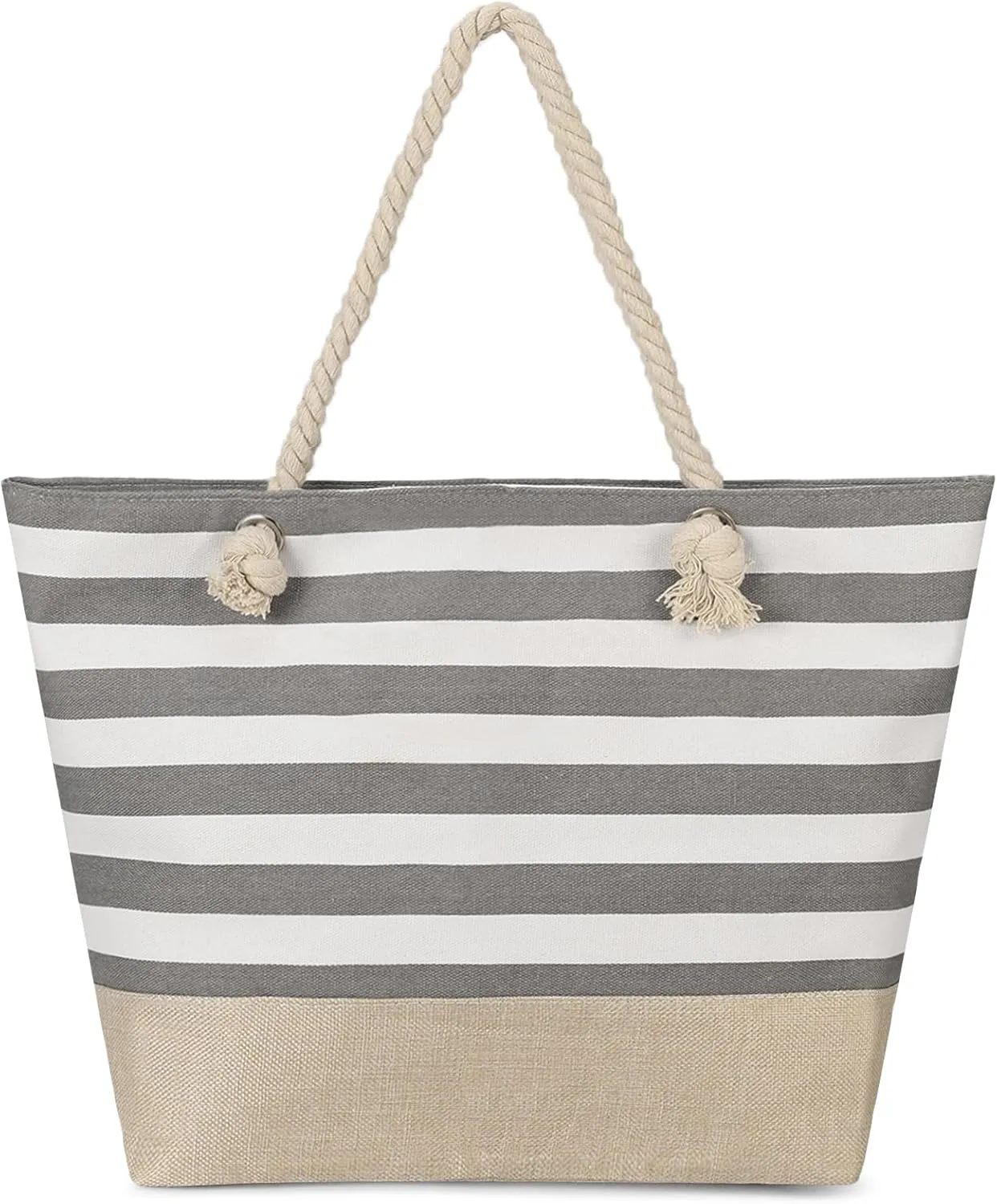 Beach Bags for Women Large Waterproof Tote Bag with Zipper Lightweight Canvas Reusable Grocery Shopping Shoulder Bag