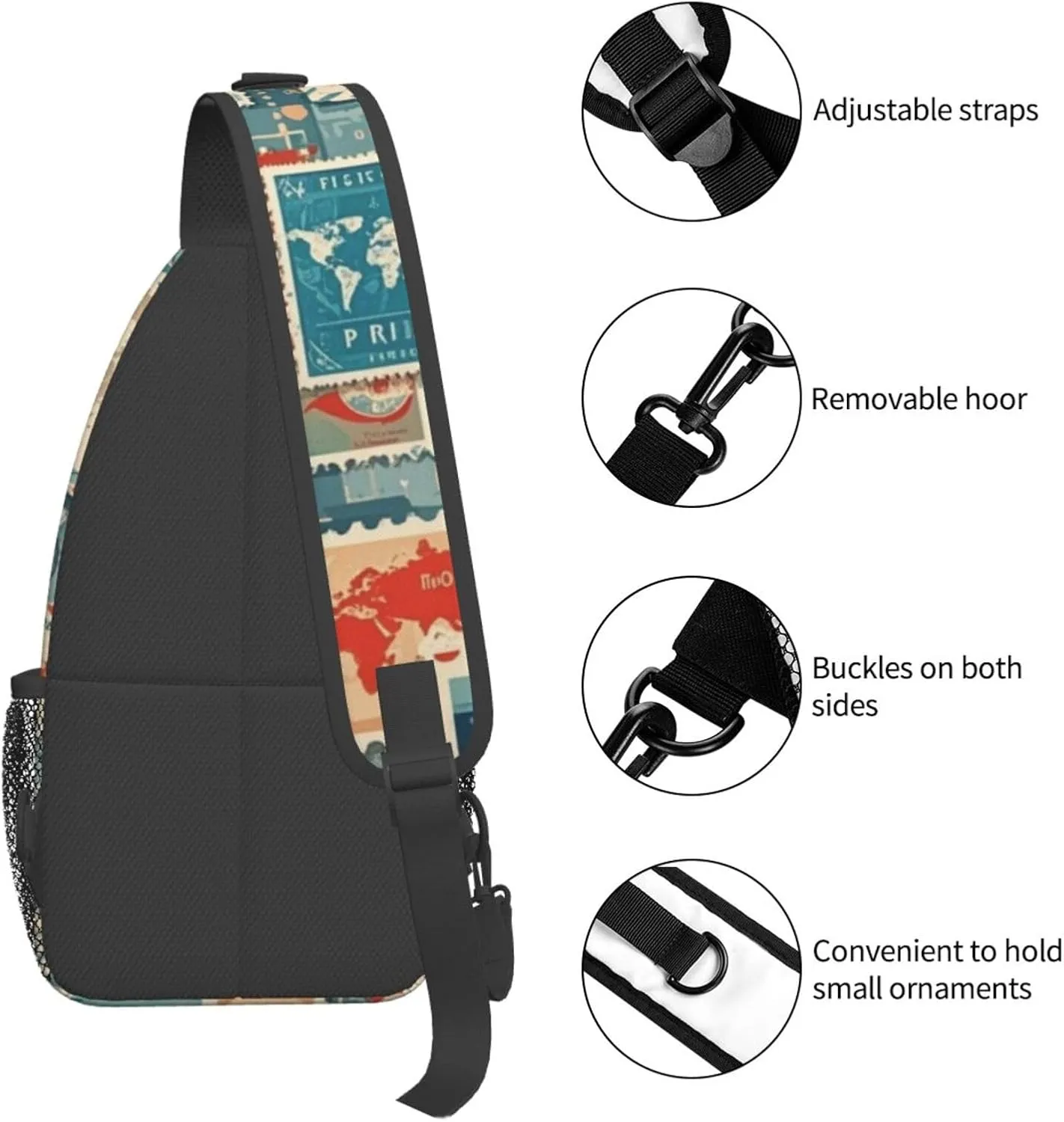 Beach Shell Crossbody Bags Cross Chest Bag Adjustable Sling Backpack for Women Men