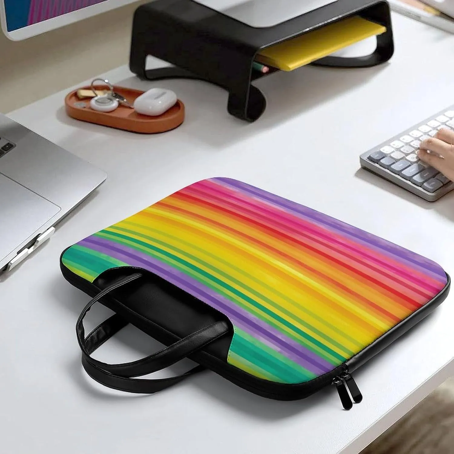 Beach Surfboard Laptop Bag for Women Handheld Leather Computer Bag Laptop Messenger Bag Briefcase