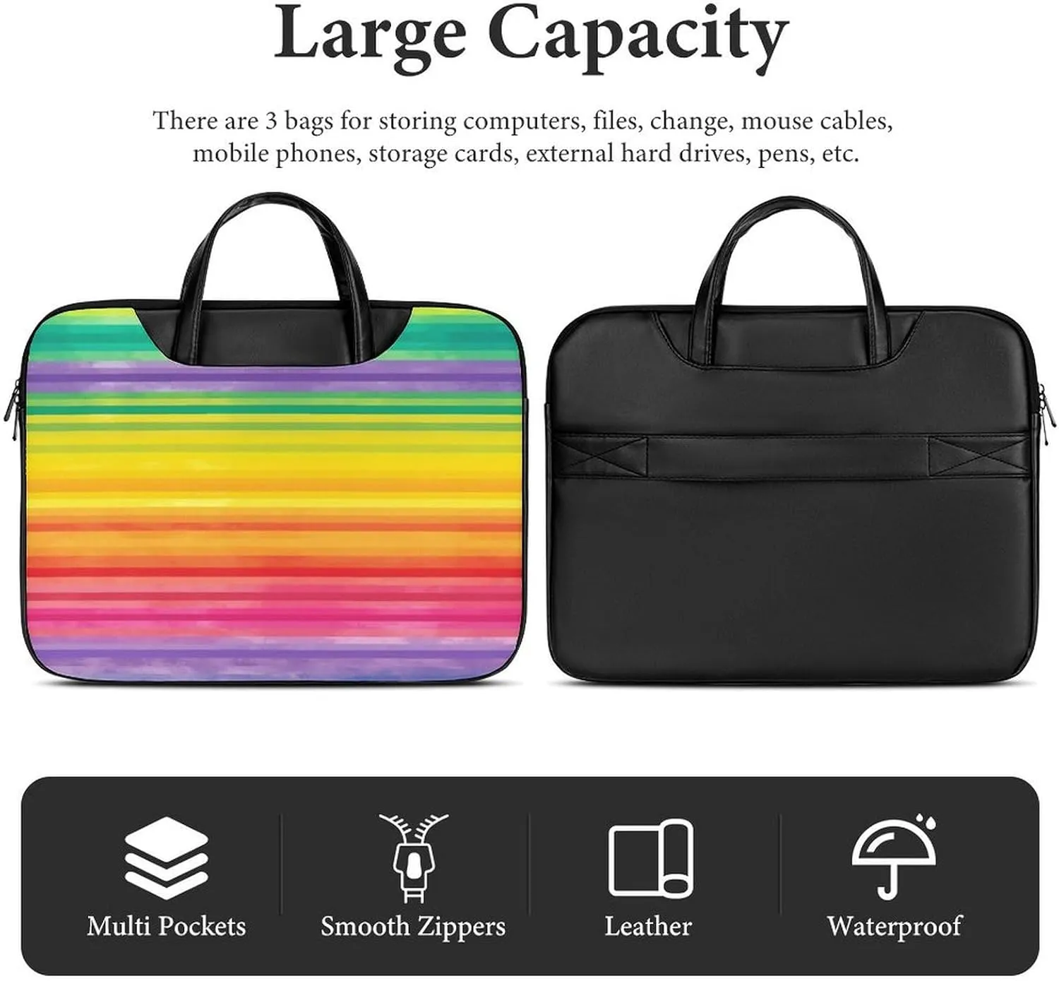 Beach Surfboard Laptop Bag for Women Handheld Leather Computer Bag Laptop Messenger Bag Briefcase