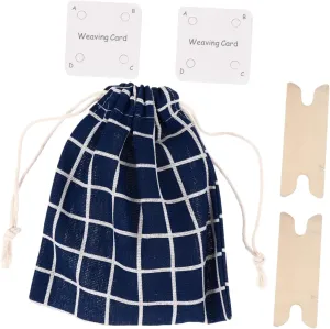 BEBEMOKO Weaving Tools in Storage Bag: 30 Weaving Cards Square Cards Shuttle Easy to Use for DIY Craft