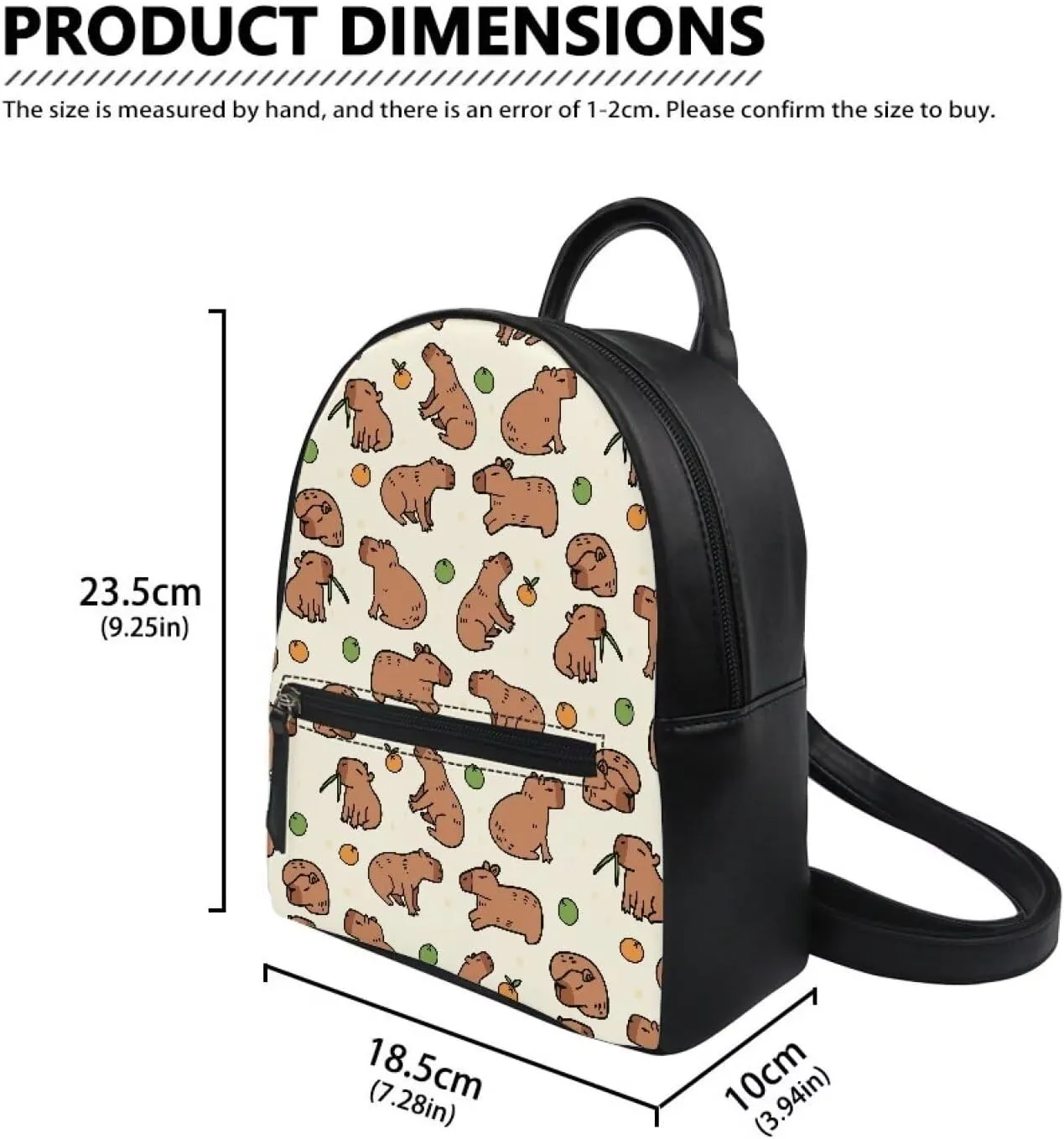 Beige Otter Print Girls Mini Backpack Womens Small Backpack Purse with Front Zipper Pocket Teens Cute Casual School Bookbag for School Outdoor Use