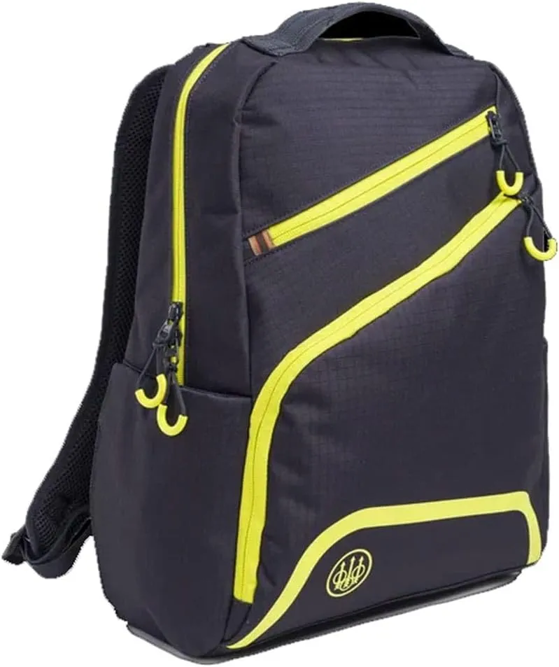 Beretta Unisex Challenge 18-Liter Capacity Durable Resistant Ripstop Compact Lightweight Casual Traveling Outdoor Hiking Backpack with Breathable Back & Padded Shoulder Straps, Ebony & Sulphur Spring