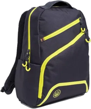 Beretta Unisex Challenge 18-Liter Capacity Durable Resistant Ripstop Compact Lightweight Casual Traveling Outdoor Hiking Backpack with Breathable Back & Padded Shoulder Straps, Ebony & Sulphur Spring