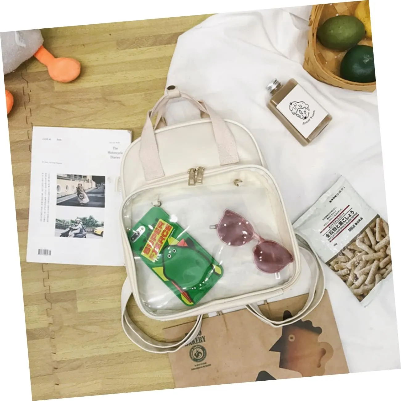BESPORTBLE Fashion School Backpack Pvc Candy for Students Women Men Smooth Zipper Large Space