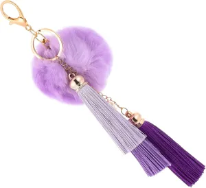 BESTYASH Key Charm for Purse Keychain Tassel Adorable Keychains for Car Keys Spherical Bag Pendant Exquisite Metal Buckle