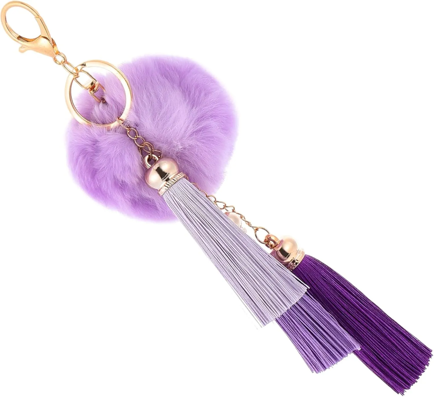 BESTYASH Key Charm for Purse Keychain Tassel Adorable Keychains for Car Keys Spherical Bag Pendant Exquisite Metal Buckle