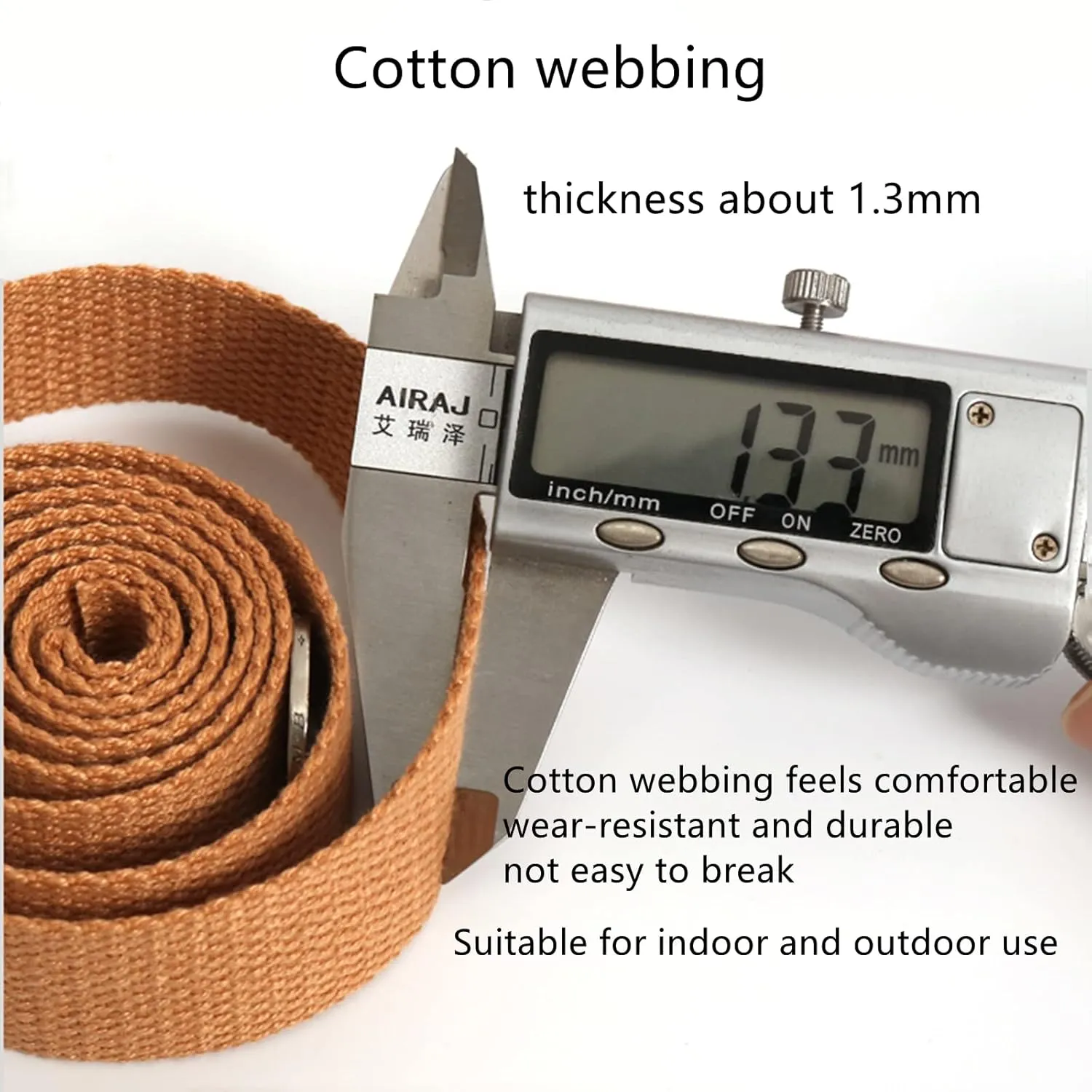 Bias Binding Tape for Sewing，Cotton Tape, Woven Cotton Tape Sewing Tape, Cotton Canvas Webbing Strap for Bag Handles Upholstery Strapping,(Golden Yellow,25MM)