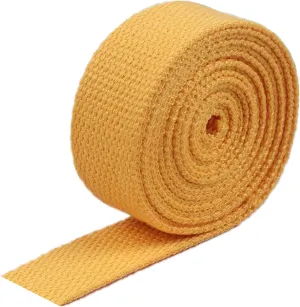 Bias Binding Tape for Sewing，Cotton Tape, Woven Cotton Tape Sewing Tape, Cotton Canvas Webbing Strap for Bag Handles Upholstery Strapping,(Golden Yellow,25MM)