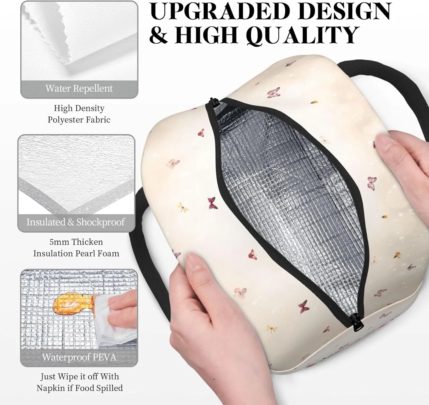 Bible Verses Lunch Bag for Women God Says You Are Controller Insulated Lunch Bag Butterfly Christian Scripture Lunch Box Reusable Waterproof Leakproof Portable Lunch Tote for Work Office Travel Picnic