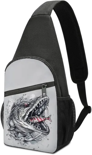 Big Fish and Small Fish Crossbody Bags for Women Men Sling Bag Casual Chest Bag Daypack for Travel Sport Hiking