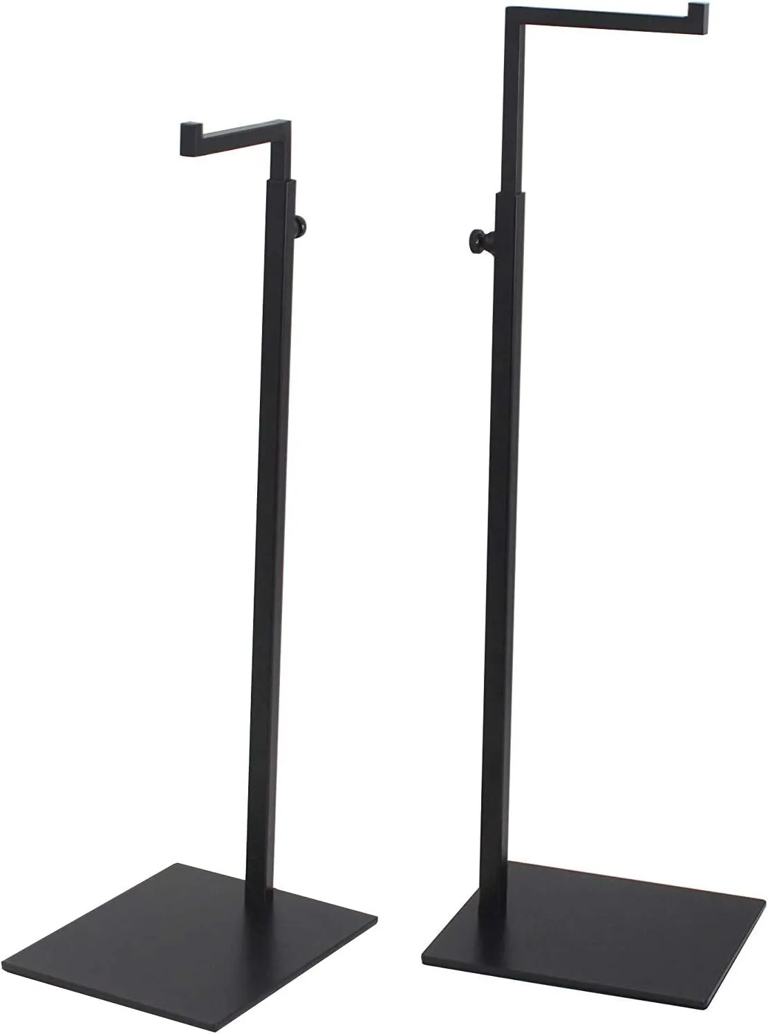 Black Bag Handbag Display Stand - Set of 2 Retail Countertop Adjustable Height Purse Display Stands Rack - Metal Purse Display Holder for Trade Show