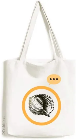Black Scallop Marine Life Illustration Expression Gift Sack Canvas Tote Shoulder Bag