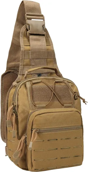 BOMTURN Tactical Backpack-1000D Waterproof Military Backpack/Laser-Cut/CCW Bags Sling Bag Tactical Satchel Shoulder Bag Men