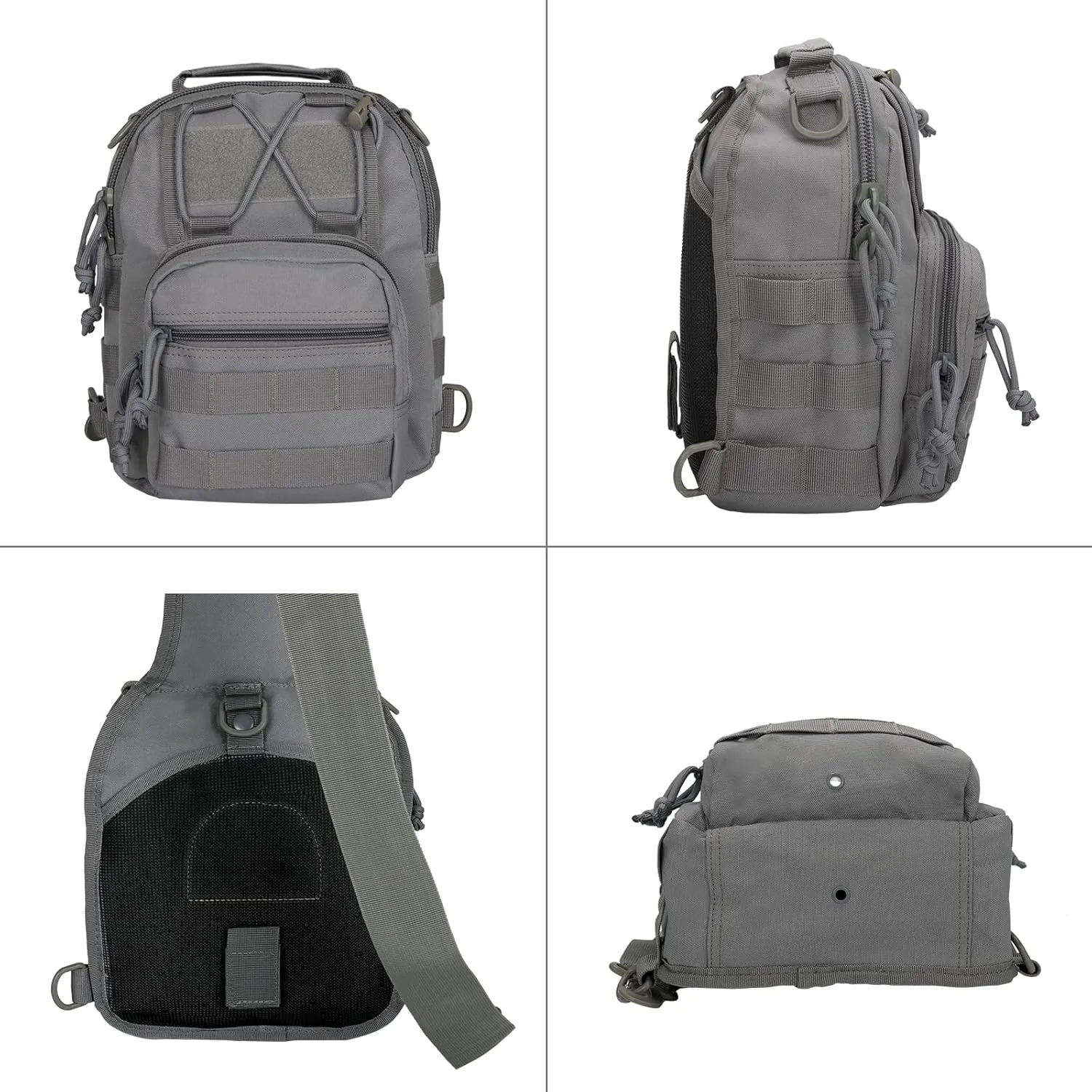 BOMTURN Tactical Backpack-1000D Waterproof Military Backpack/Laser-Cut/CCW Bags Sling Bag Tactical Satchel Shoulder Bag Men
