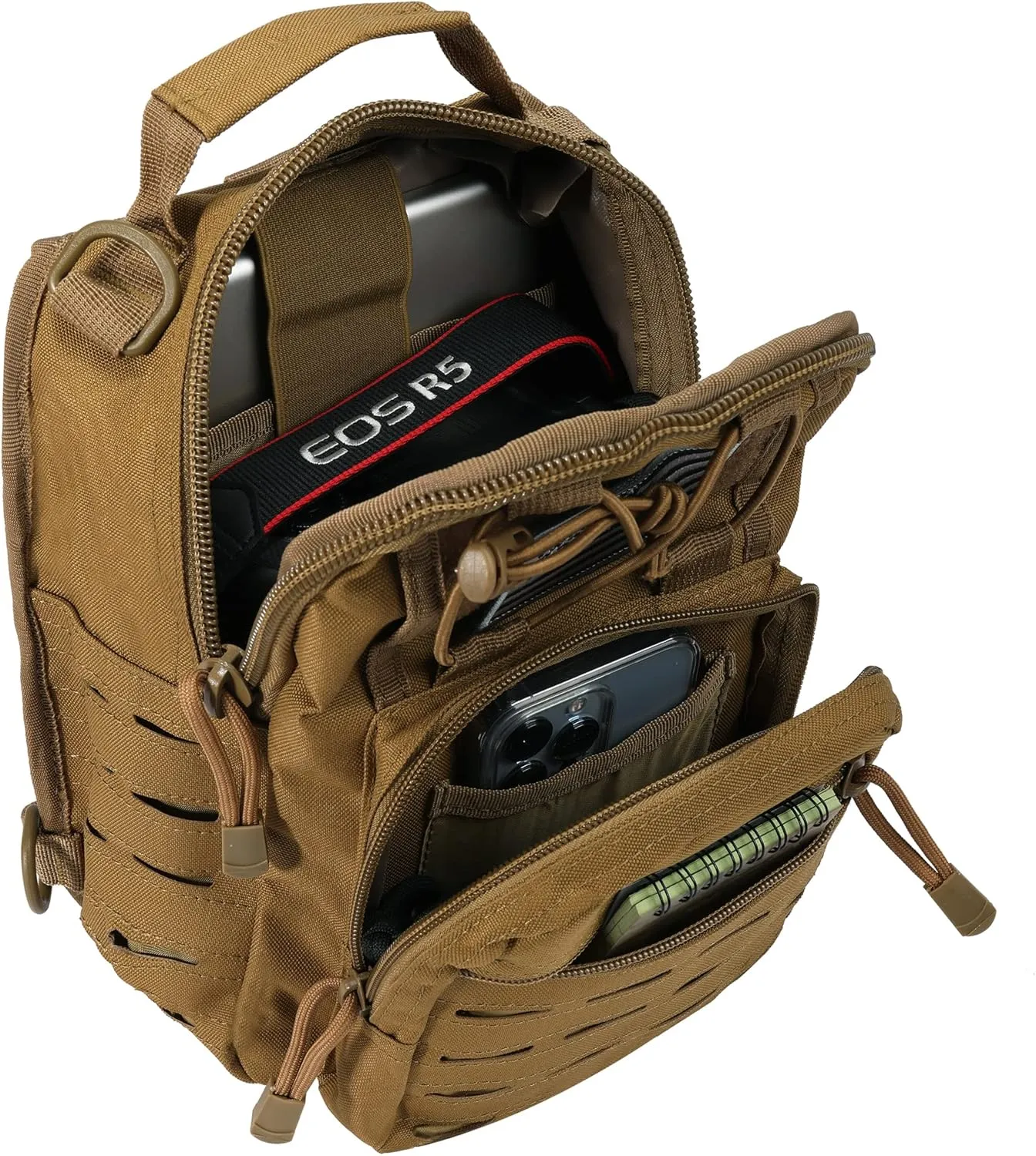 BOMTURN Tactical Backpack-1000D Waterproof Military Backpack/Laser-Cut/CCW Bags Sling Bag Tactical Satchel Shoulder Bag Men