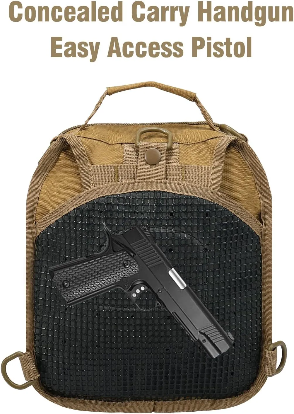 BOMTURN Tactical Backpack-1000D Waterproof Military Backpack/Laser-Cut/CCW Bags Sling Bag Tactical Satchel Shoulder Bag Men