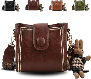 Bootara Bucket Bag, Bootara Bucket Bag Vintage, Women Adjustable Wide Shoulder Strap Fashion, With Cute Rabbit Pendant