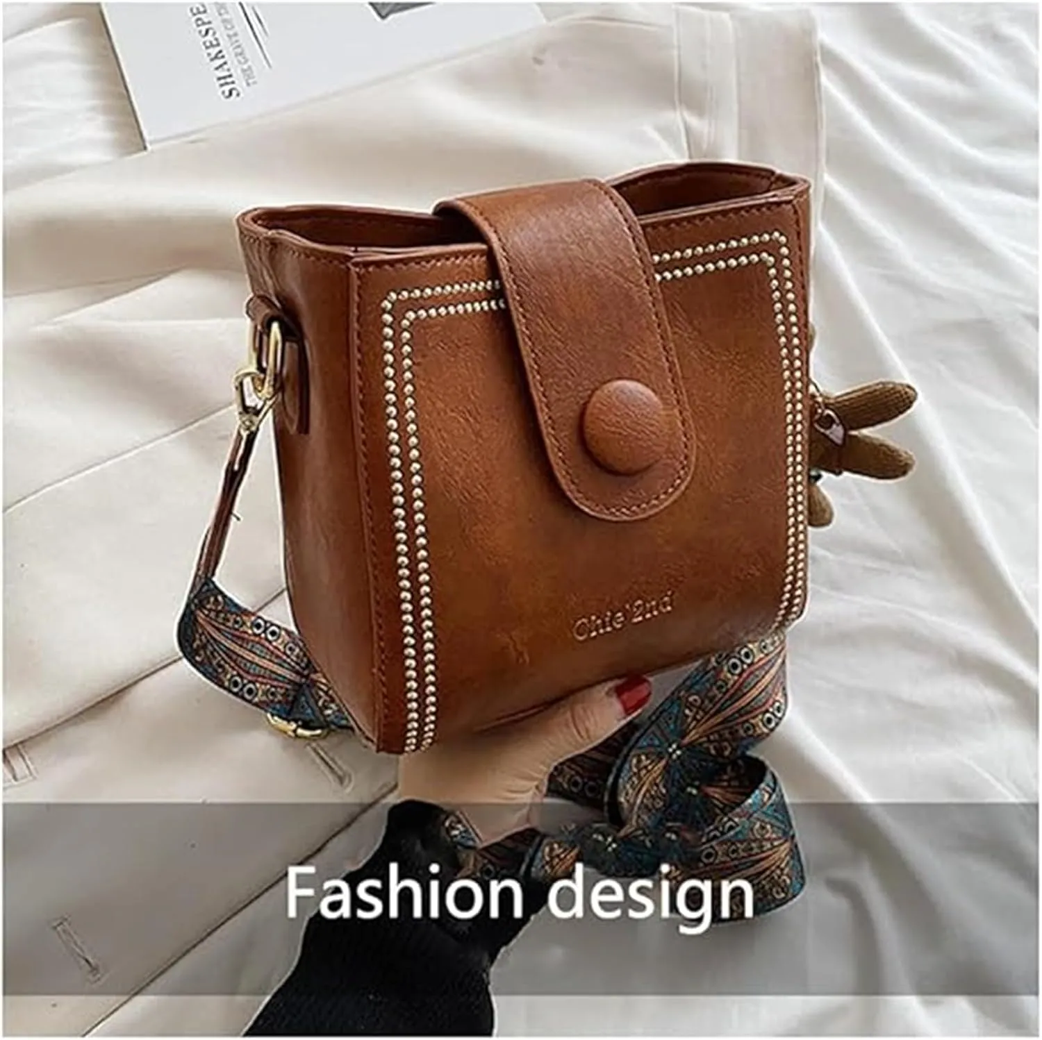 Bootara Bucket Bag, Vintage Crossbody Bag With Adjustable Wider Shoulder Strap, Womens Retro Water Bucket Shoulder Bag