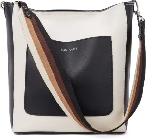 BOSTANTEN Handbags for Women Leather Designer Hobo Tote Purses Shoulder Bucket Crossbody Bags