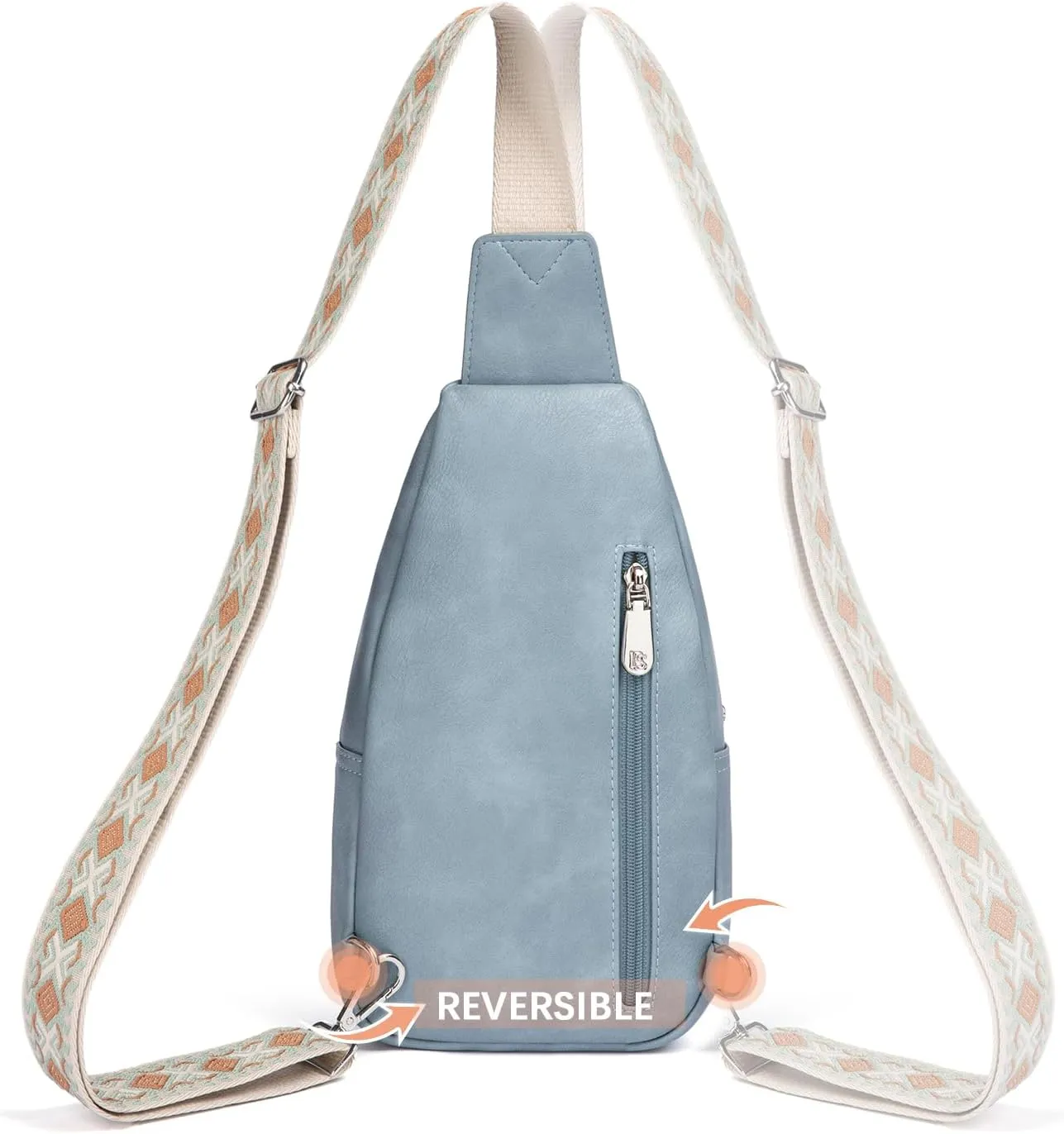 BOSTANTEN Sling Bag for Women Crossbody Purse Crossbody Bag Leather Chest Bag with Adjustable Guitar Strap for Travel