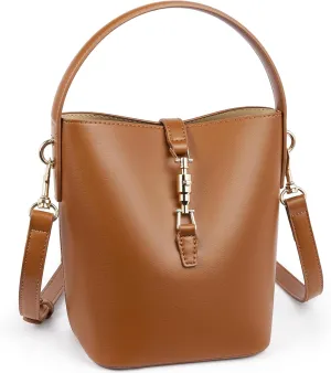 BOSTANTEN Small Bucket Bag for Women Trendy Vegan Leather Crossbody Bags Shoulder Purses Designer Ladies Handbags