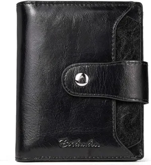 BOSTANTEN Women's Leather Designer Handbags Tote Purses Shoulder Bucket Bags and Leather Wallet RFID Blocking Small Bifold Zipper Pocket Wallet Card Case Black Bundle