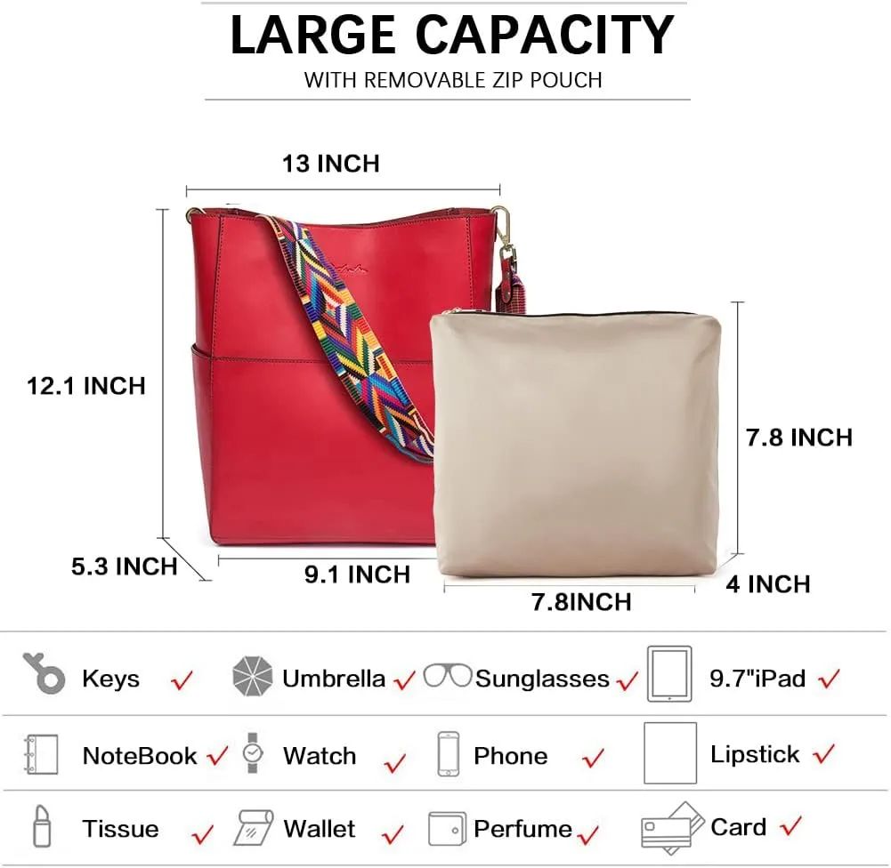 BOSTANTEN Women's Leather Designer Handbags Tote Purses Shoulder Bucket Bags