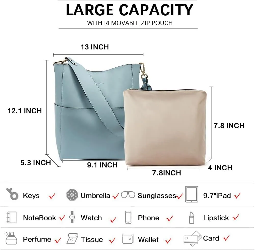 BOSTANTEN Women's Leather Designer Handbags Tote Purses Shoulder Bucket Bags