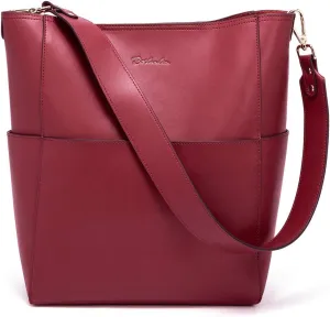 BOSTANTEN Women's Leather Designer Handbags Tote Purses Shoulder Bucket Bags