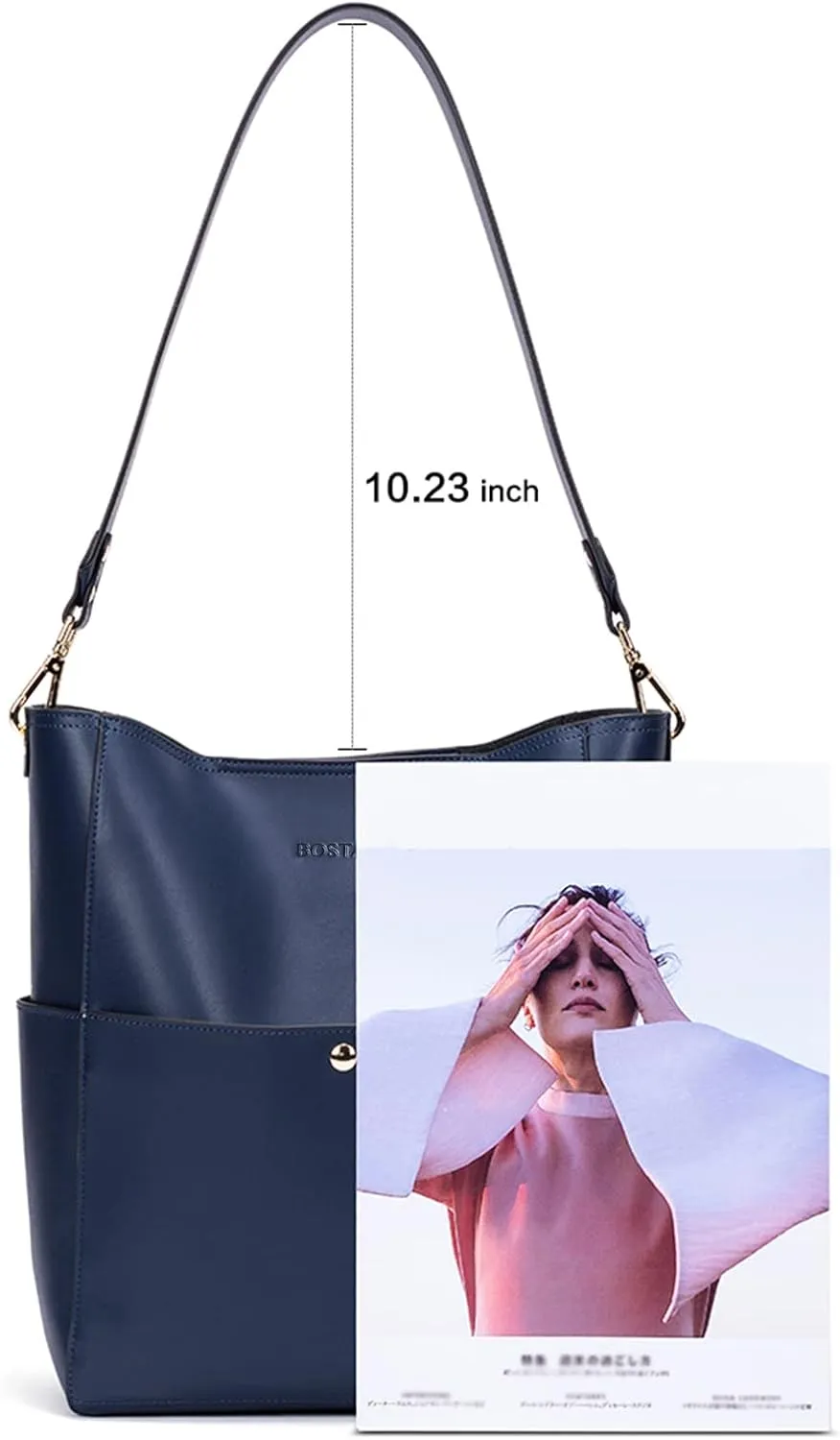 BOSTANTEN Women's Leather Designer Handbags Tote Purses Shoulder Bucket Bags