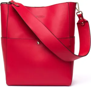 BOSTANTEN Women's Leather Designer Handbags Tote Purses Shoulder Bucket Bags