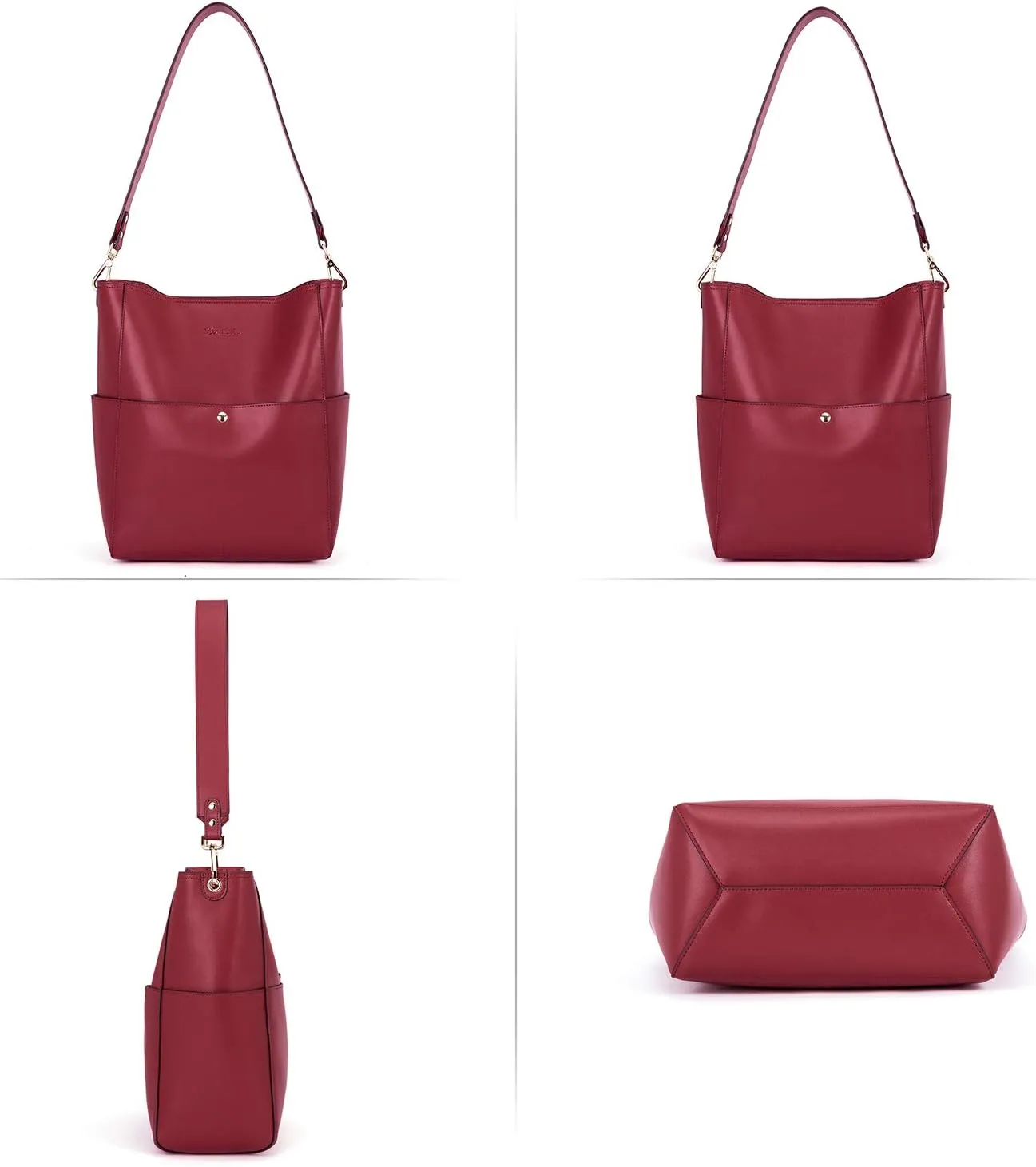 BOSTANTEN Women's Leather Designer Handbags Tote Purses Shoulder Bucket Bags