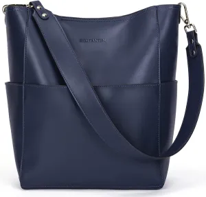 BOSTANTEN Women's Leather Designer Handbags Tote Purses Shoulder Bucket Bags