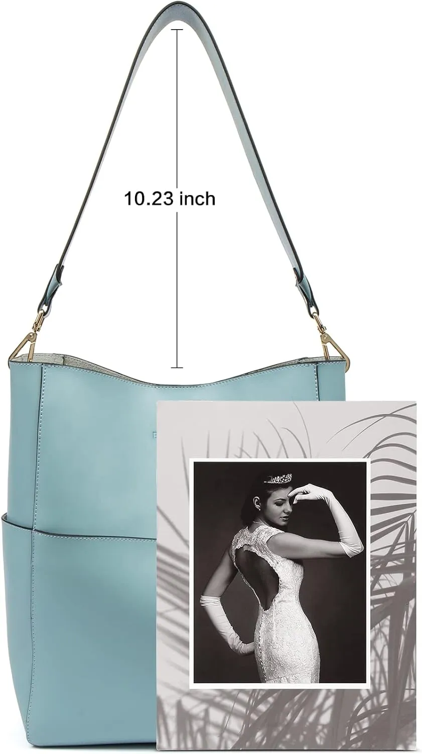 BOSTANTEN Women's Leather Designer Handbags Tote Purses Shoulder Bucket Bags