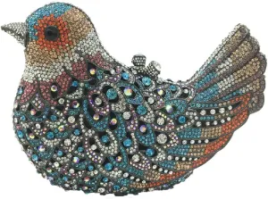 Boutique De FGG Bird Crystal Clutch Purses For Women Dressy Rhinestone Evening Bag Pigeon Prom Clutch Purse for Wedding,Mini