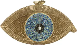 Boutique De FGG Evil Eye Clutch Purse for Women Glitter Evening Bags Crystal Clutch Party Dinner Rhinestone Handbag,Mini
