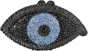 Boutique De FGG Evil Eye Clutch Purse for Women Glitter Evening Bags Crystal Clutch Party Dinner Rhinestone Handbag,Mini
