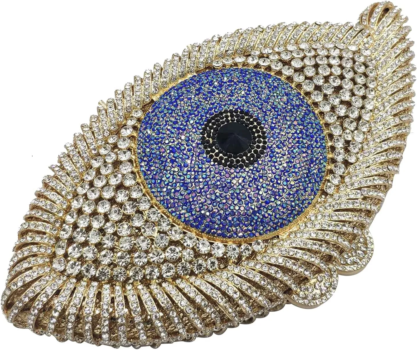 Boutique De FGG Evil Eye Clutch Purse for Women Glitter Evening Bags Crystal Clutch Party Dinner Rhinestone Handbag,Mini