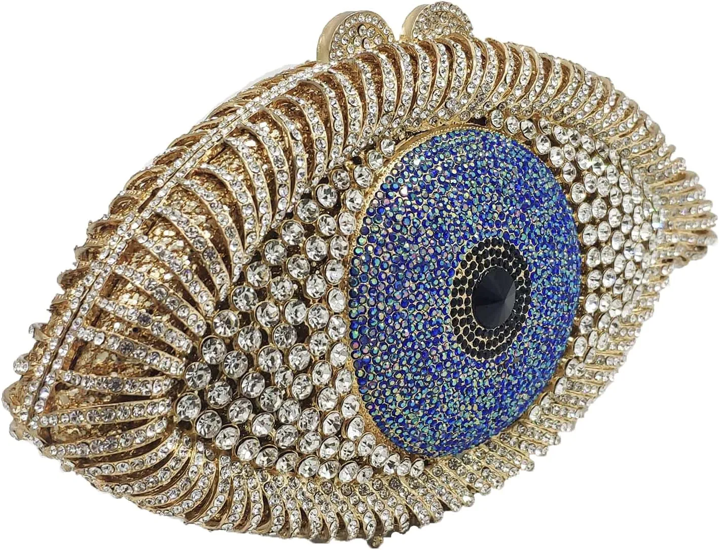 Boutique De FGG Evil Eye Clutch Purse for Women Glitter Evening Bags Crystal Clutch Party Dinner Rhinestone Handbag,Mini