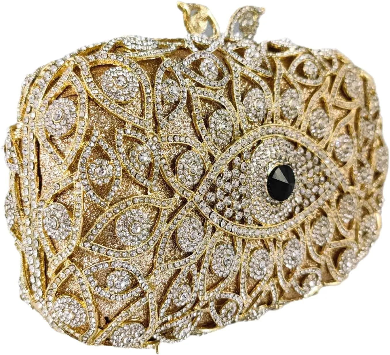 Boutique De FGG Evil Eye Clutch Purse for Women Glitter Evening Bags Crystal Clutch Party Dinner Rhinestone Handbag,Mini
