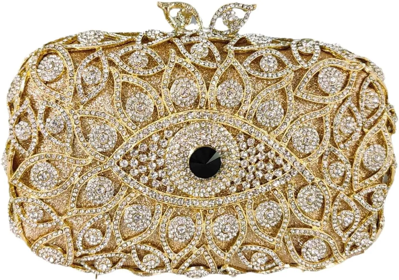 Boutique De FGG Evil Eye Clutch Purse for Women Glitter Evening Bags Crystal Clutch Party Dinner Rhinestone Handbag,Mini