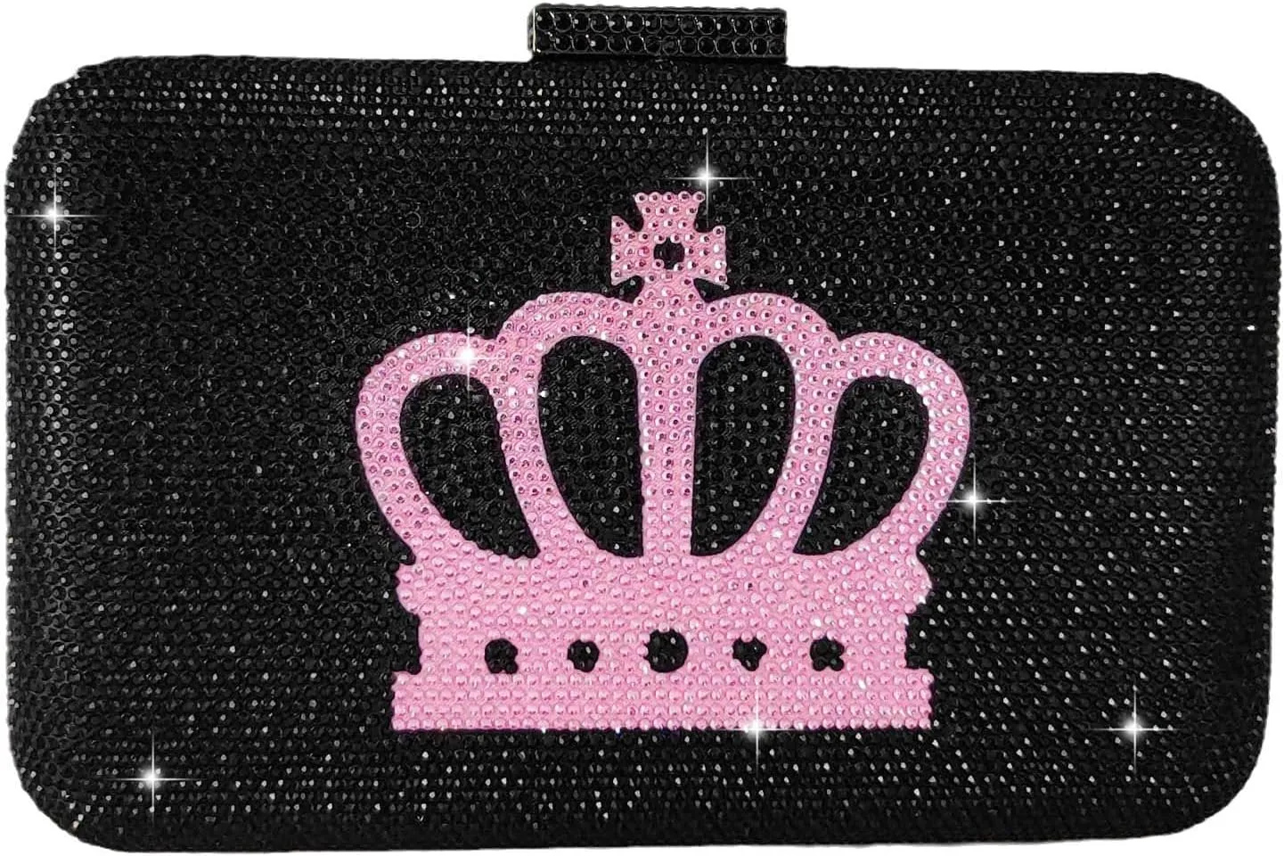 Boutique De FGG Luxury Crystal Evening Bags Crown & Queen Clutch Purse for Wedding Party Rhinestone Handbags