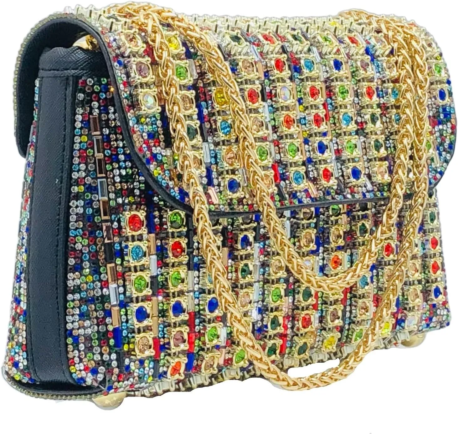 Boutique De FGG Rhinestone Clutch Purse Sparkling Diamond Women Evening Bags and Clutches Party Wedding Crystal Clutch,Mini