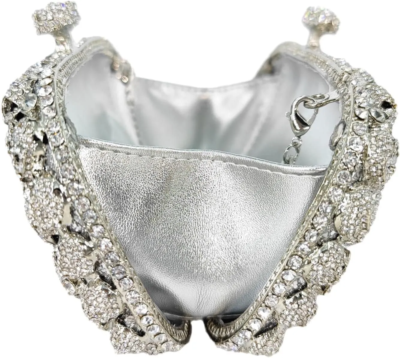 Boutique De FGG Skull Crystal Clutch Purse for Women Formal Rhinestone Clutch Evening Bag Halloween Minaudiere Handbag,Mini